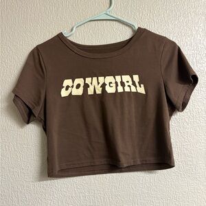 Brown Cowgirl Crop Top